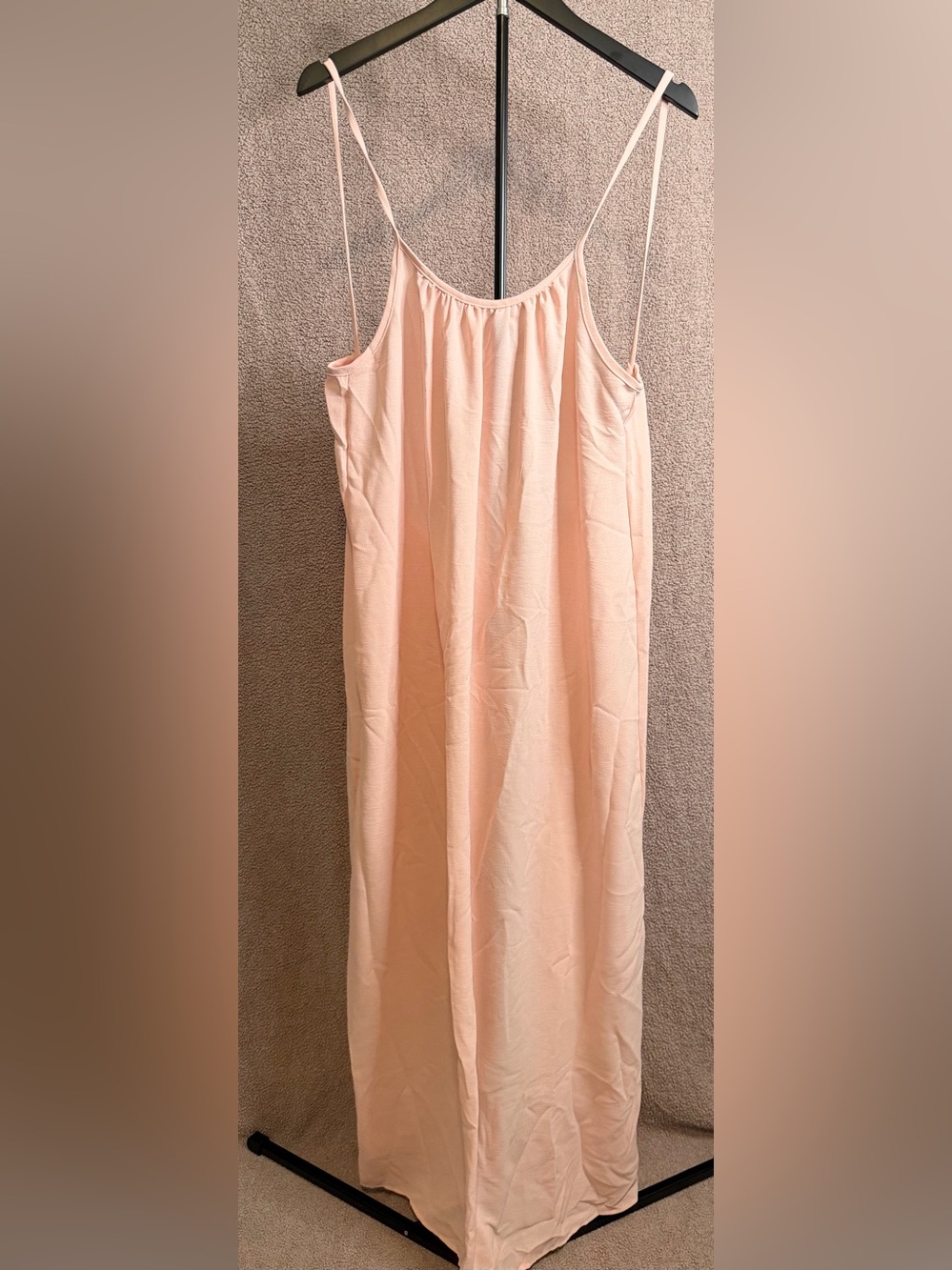 Pink TikTok Viral Moo Moo Maxi Dress Open Back Tie Spaghetti Strap Flowy